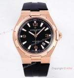 8 Factory Clone Vacheron Constantin Overseas 47040 Watch Swiss 9015 Rose Gold Black Gummy Strap